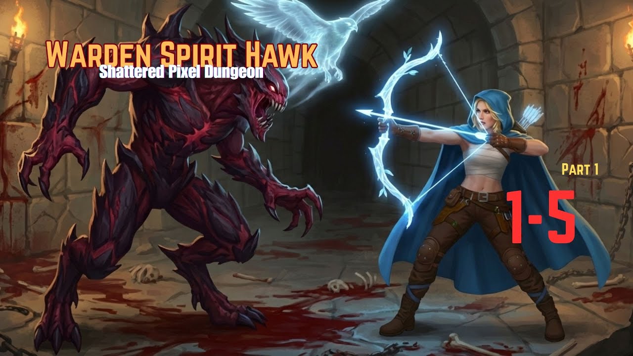 Shattered Pixel Dungeon – Warden Spirit Hawk | Floors 1-5 Run | SFX Gameplay