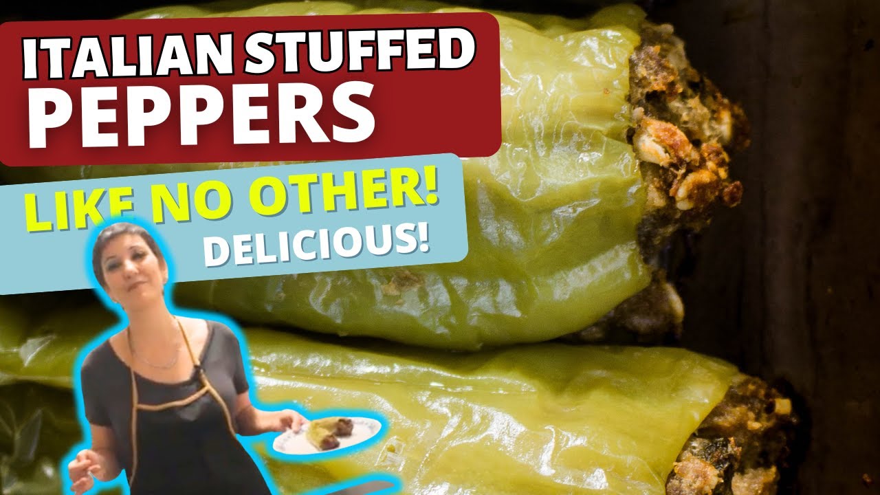 Easy Stuffed Italian Green Peppers - Authentic Recipe using Cubanelles