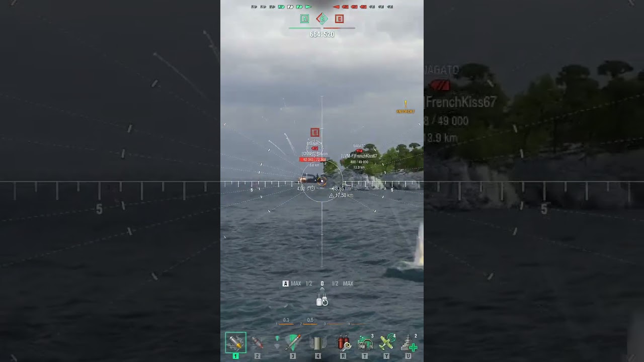 PRINZ EUGEN hinter der Insel holt sich noch den Rest von der NAGATO!  :D | 