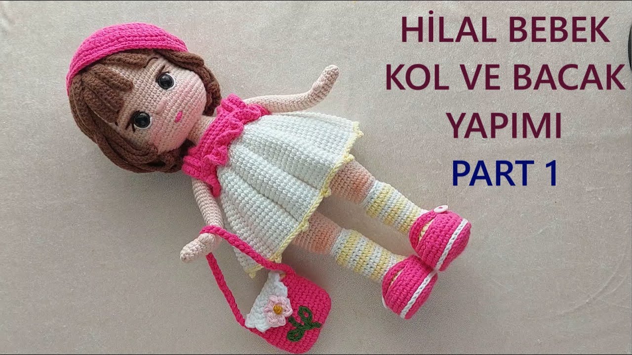 HİLAL Bebek KOL ve BACAK yapımı PART 1 (English subtitle) (crochet amigurumi doll tutorial)