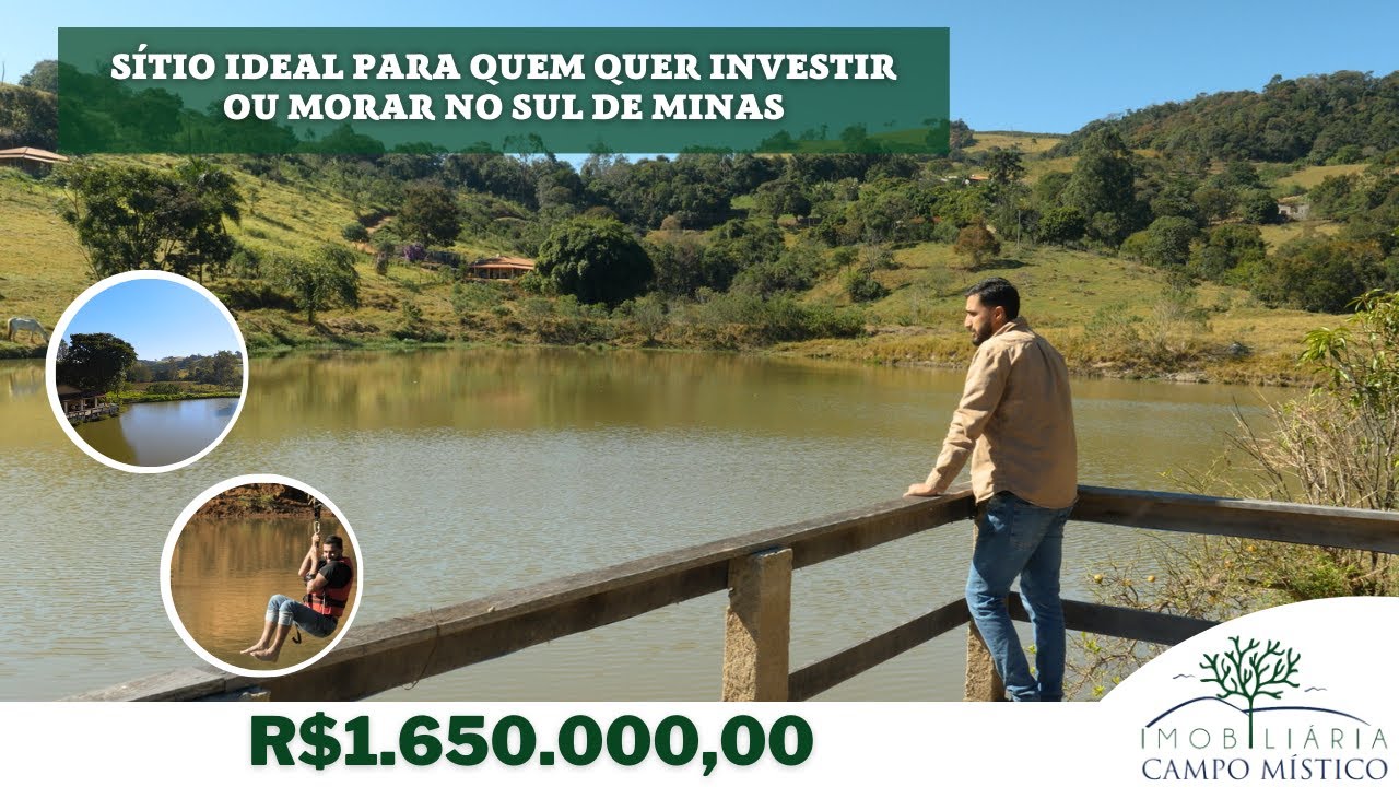 SÍTIO COM TRÊS LAGOS COM PEIXEIS, RANCHO E CASA A VENDA NO SUL DE MINAS