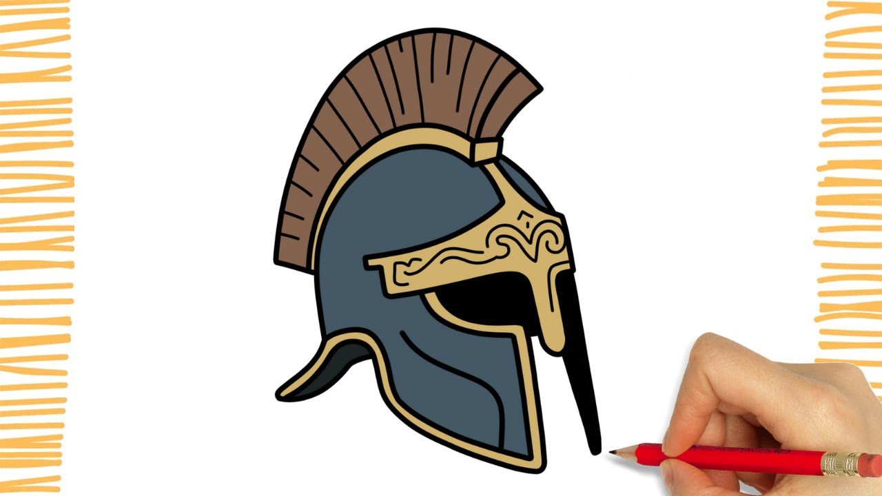How To Draw a SPARTAN HELMET I OBJECTS