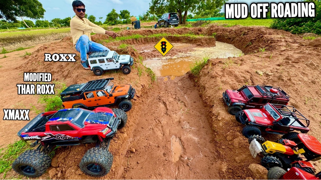 RC Thar Roxx Pro Camping Car Mud Offroading Test - Chatpat toy TV