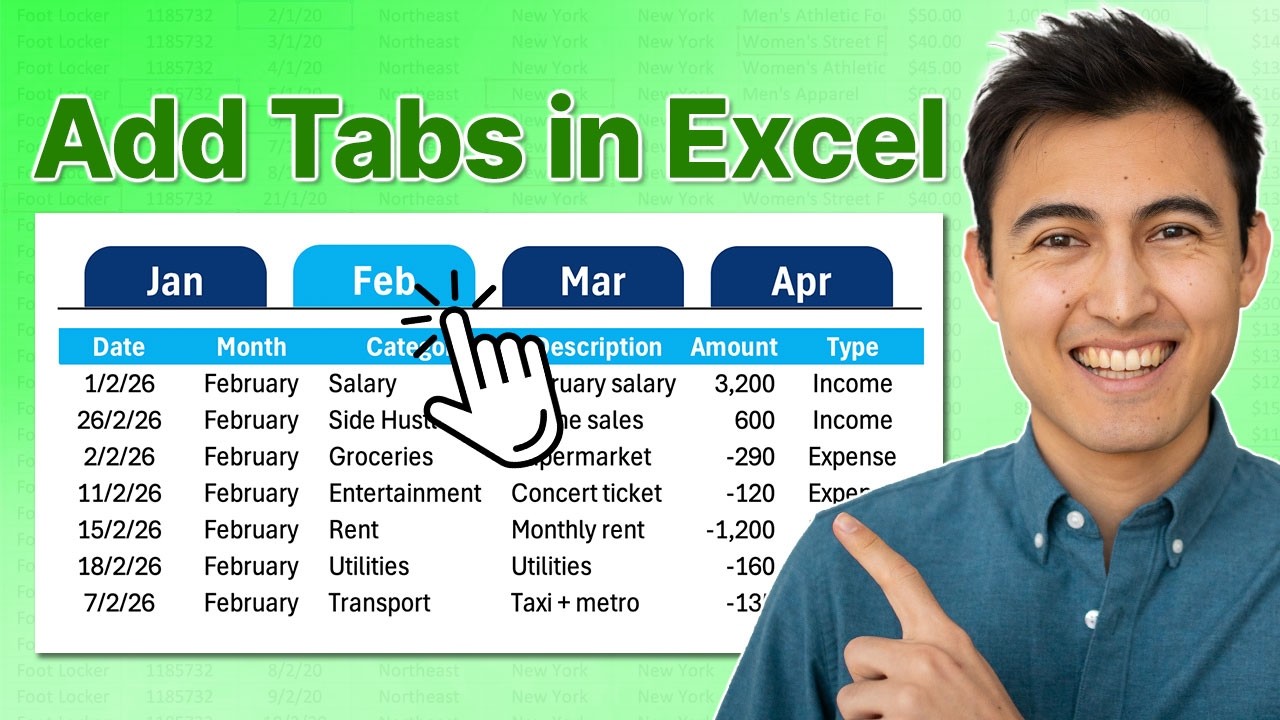 Создание кликабельных вкладок внутри электронной таблицы Excel