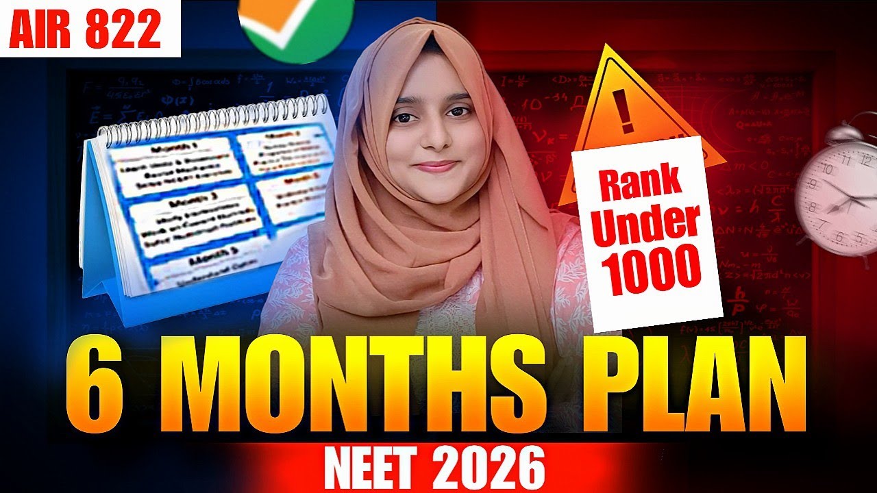Best strategy for 6 month to get rank under 1000 in NEET 2026 | AIR - 822