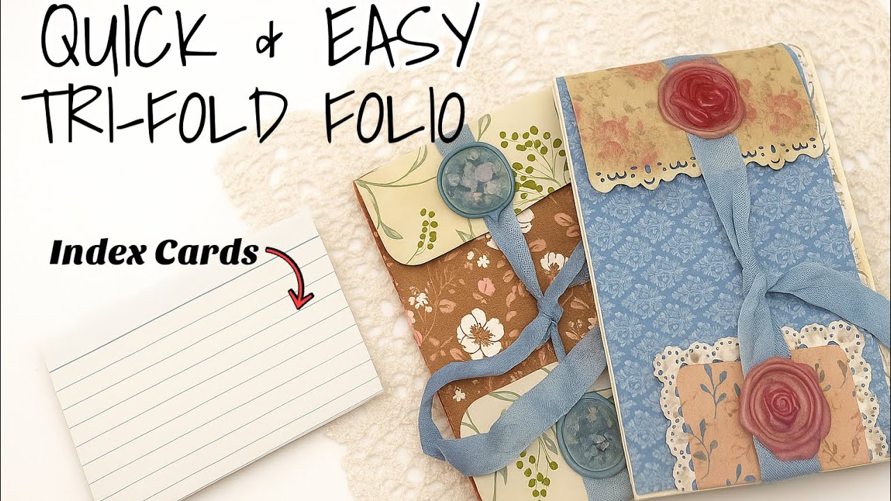 Quick & Easy tri-fold folio using index cards & scrap paper | Junk journal idea