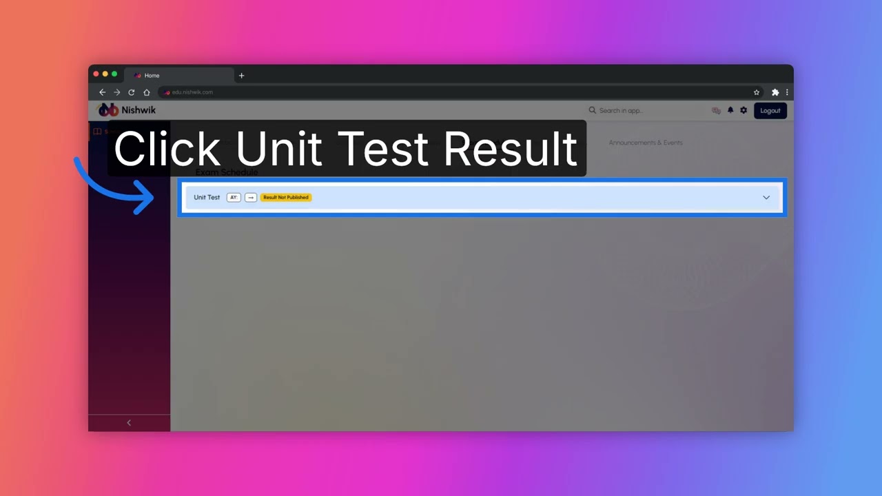 Nishwik School ERP Tutorial: Exam Schedule & Unit Test Results