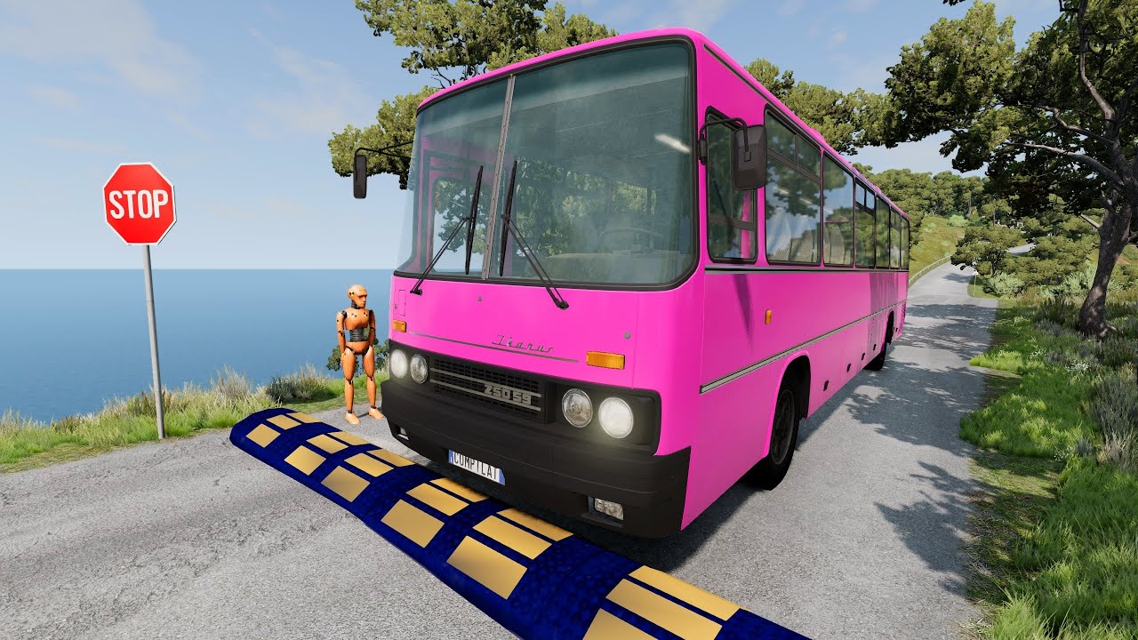 Buses vs Massive ⚠️ Speed Bumps⚠️ #12 – BeamNG.Drive