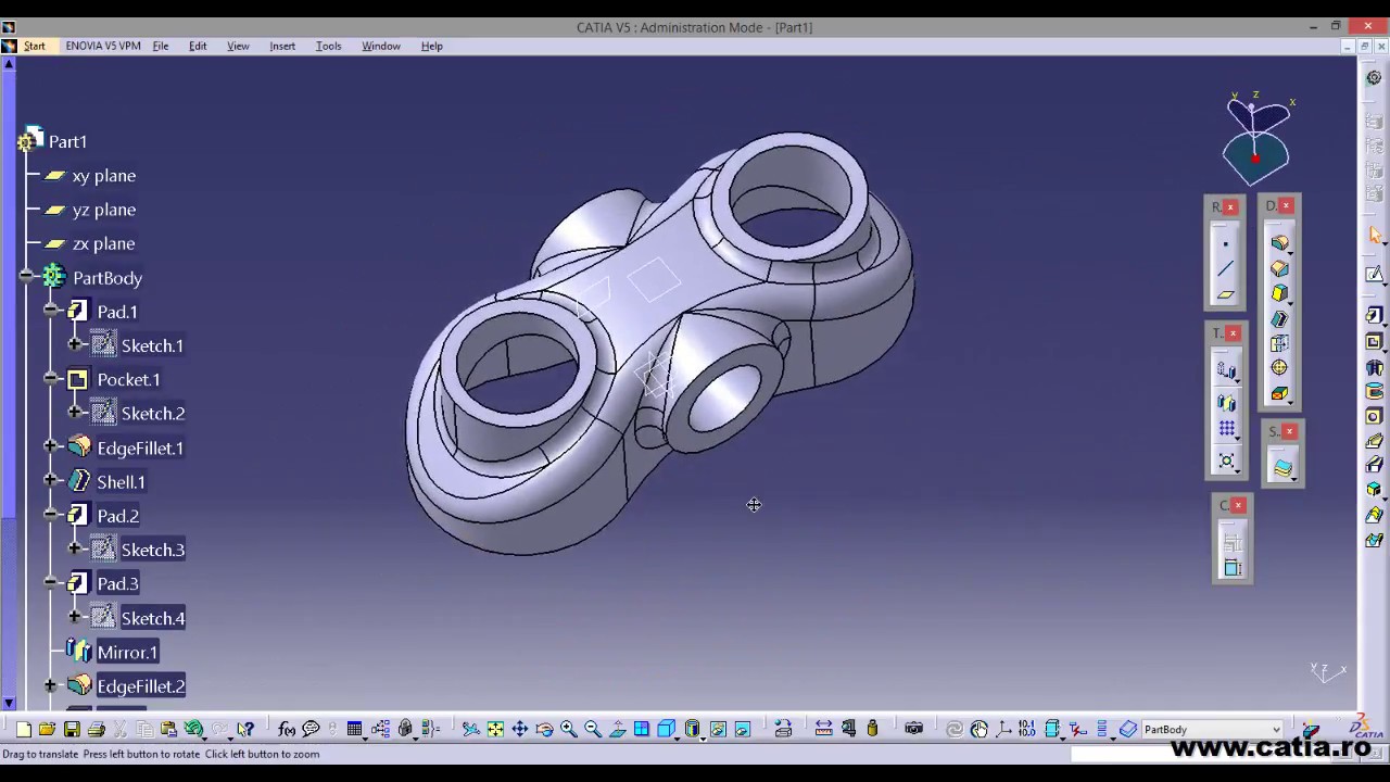 How to create a mechanical part using CATIA Part Design 33