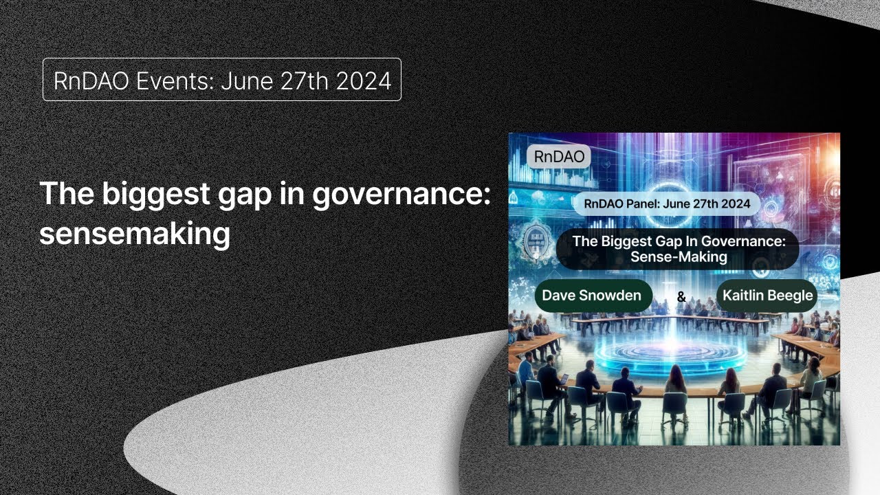 The biggest gap in governance: sensemaking