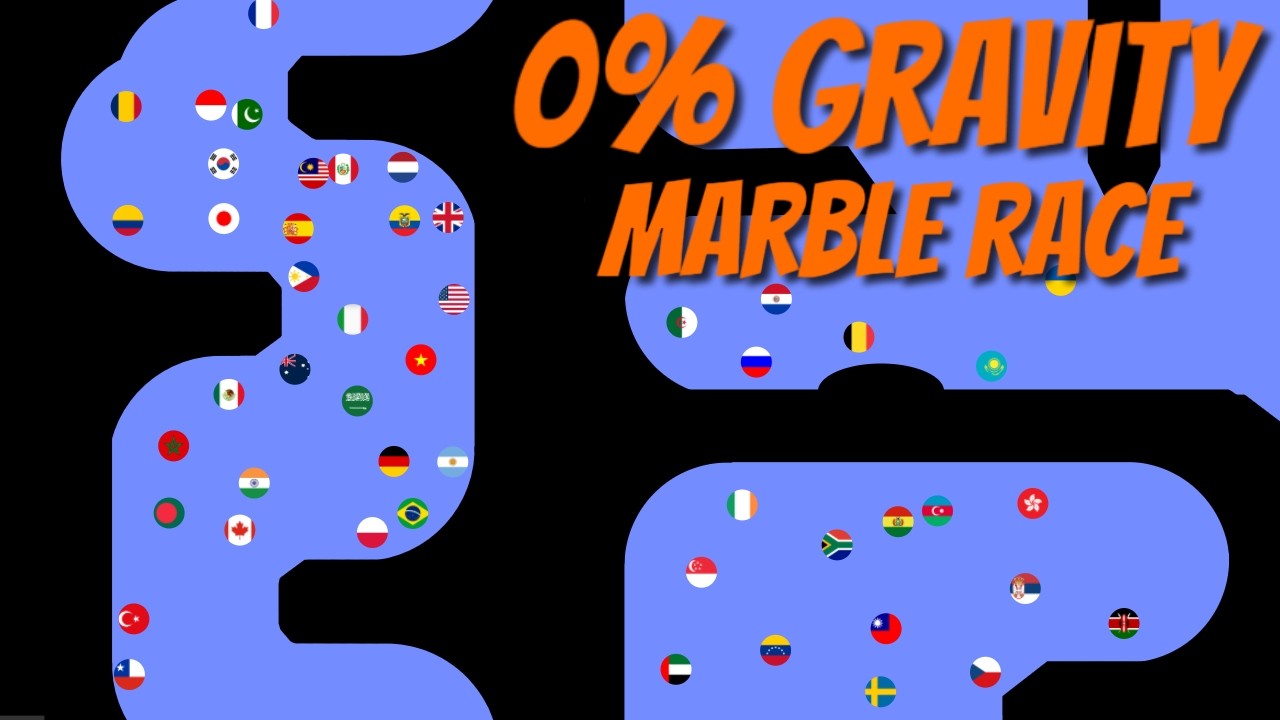 50 Marbles In Zero Gravity | Marble Race