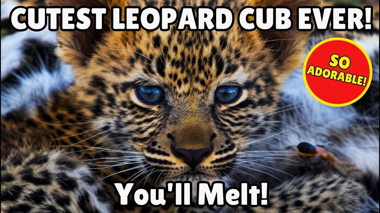Adorable New Baby Leopard Cub Playing With Mom! 🐈 #babyanimals
