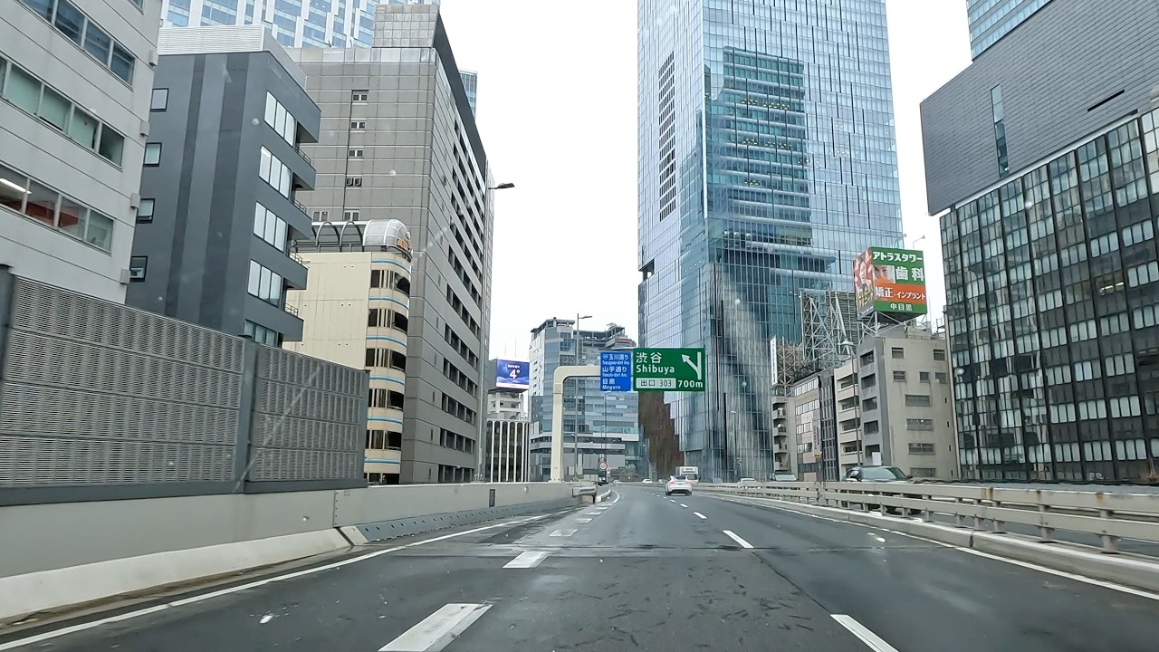【 Drive Japan 】Rainy Day Tokyo Drive to Shibuya from BaysideArea by Metoropolitan Expressway