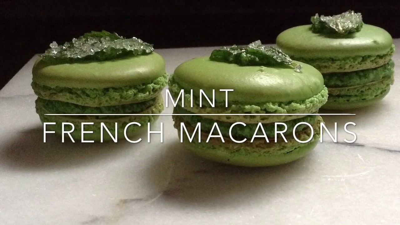 Mint French Macarons