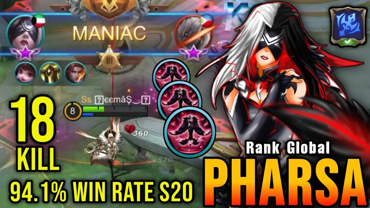 18 Kills with MANIAC! Pharsa 94,1% Win Rate Build S20 - Top Global Pharsa by ℜєєmãŞ‿✶ ~ MLBB