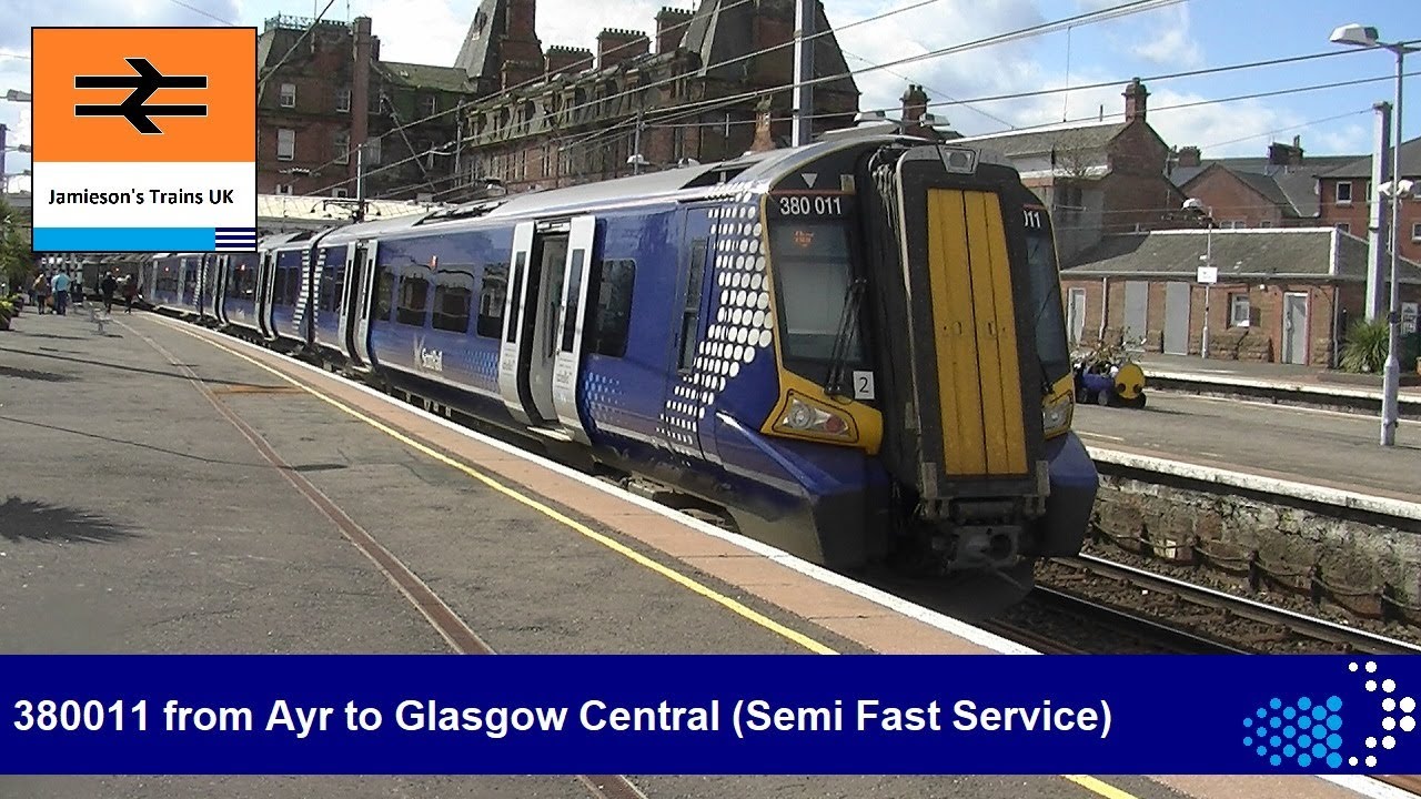380011 from Ayr to Glasgow Central Semi Fast Service