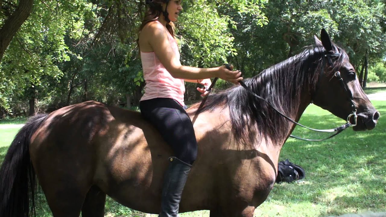 Bareback on Khasmo Arabian horse