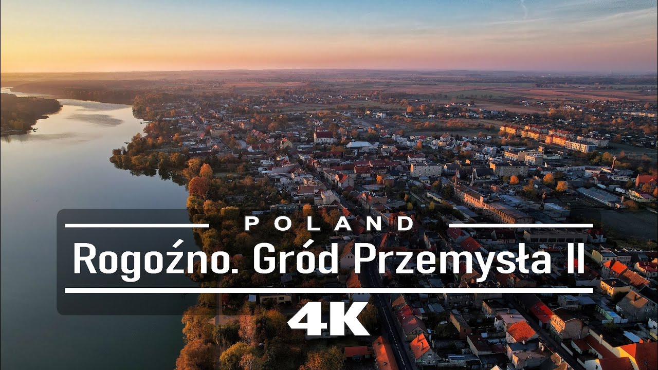 Rogoźno. Gród Przemysła II. Best cinematic drone video.