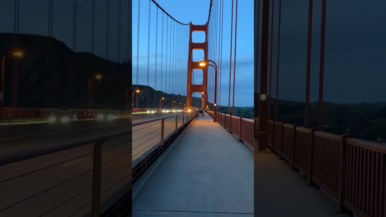Full moon stroll on the golden gate bridge at sunset  #goldengate #sf #fullmoon #sunset #alcatraz