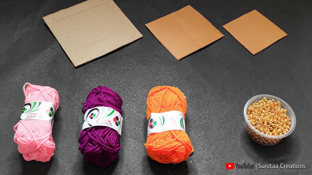 EASY CARDBOARD & WOOLEN JHUMER CRAFT IDEA/WOOLEN WIND CHIME/CHANDELIER /OON KA JHUMER KA TARIKA