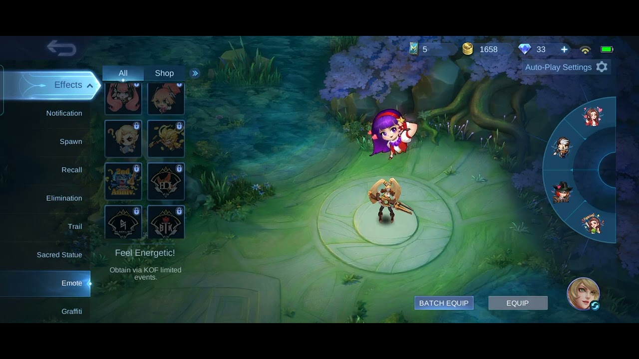 MLBB KOF athena asamiya emote message tone