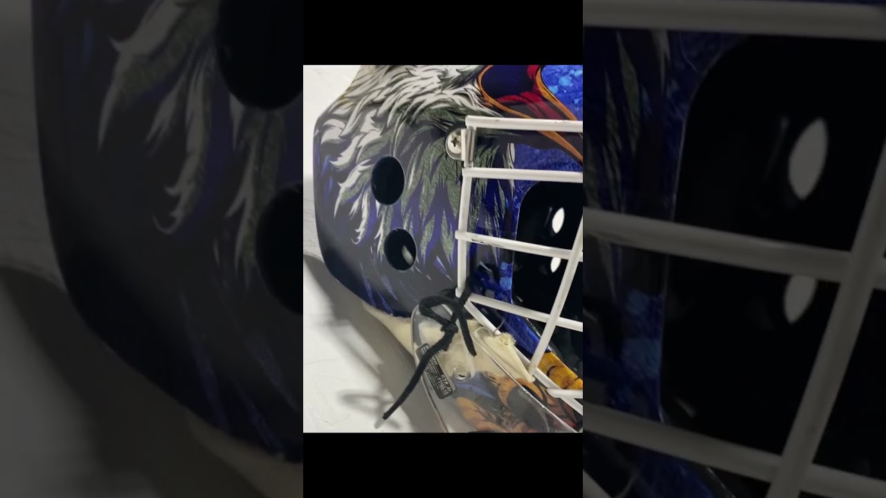 Burlington Eagles OMHA Goalie Mask Custom Vinyl Wrap Design