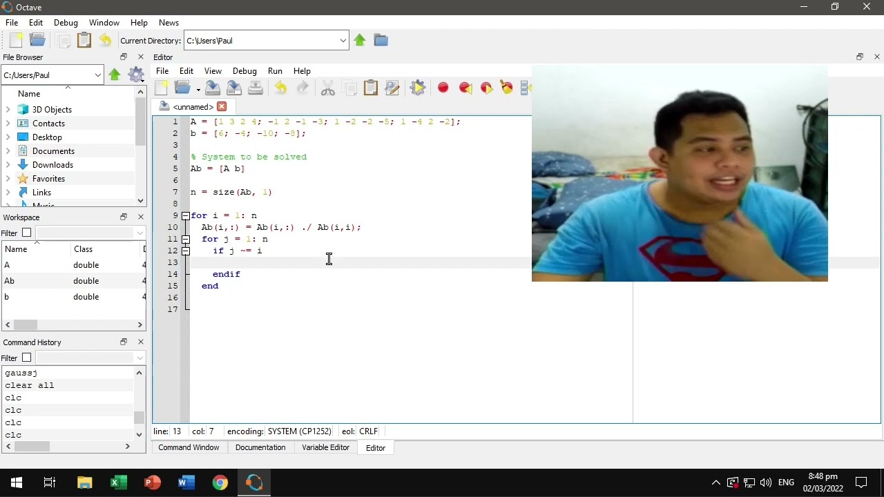 Gauss-Jordan Method in GNU Octave (MATLAB Alternative)
