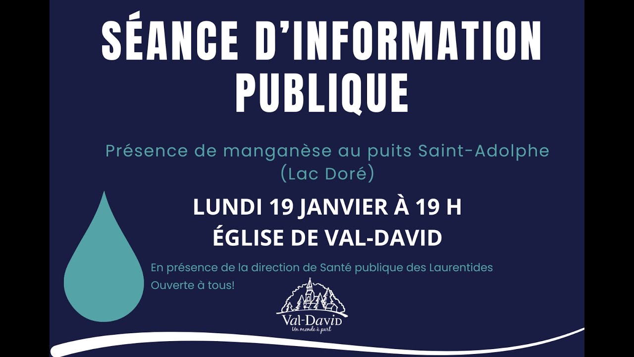 Séance d'information publique du 19 janvier 2026