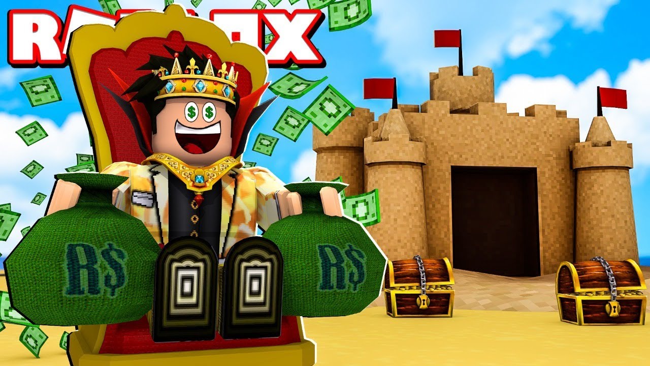 CONSTRUÍMOS UM CASTELO DE AREIA GIGANTE NO SIMULADOR NO ROBLOX - Sandcastle Simulator