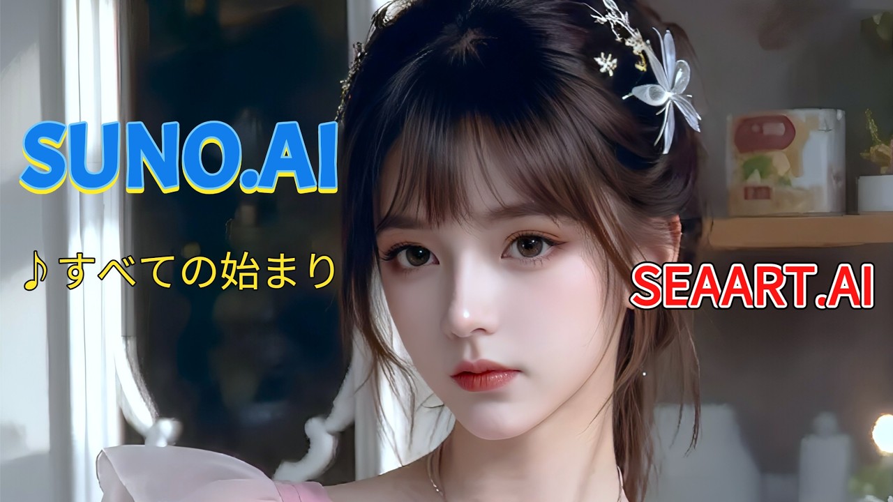 AI音楽・Suno AI・v5プロ『すべての始まり』、AI画像成形・SEAART.AI、4K。