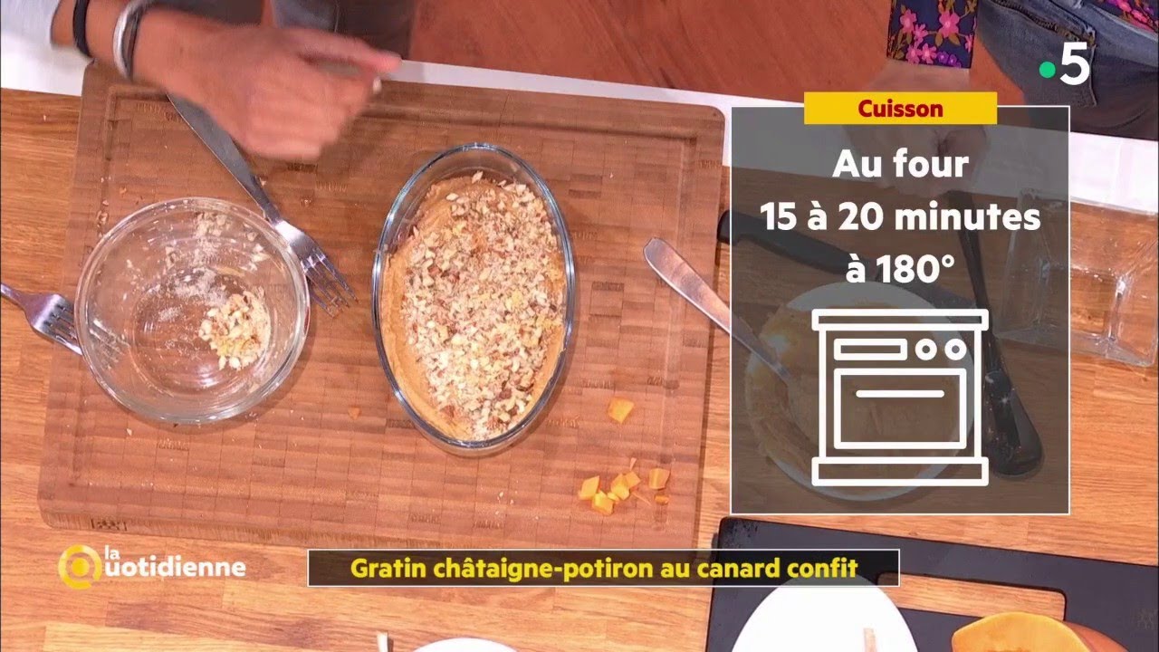Coup d'food : Gratin châtaigne-potiron au confit de canard - La Quotidienne
