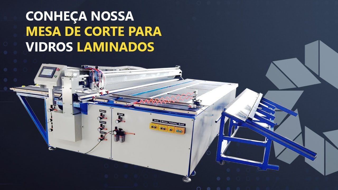 Mesa semi-automática para corte de vidros laminados