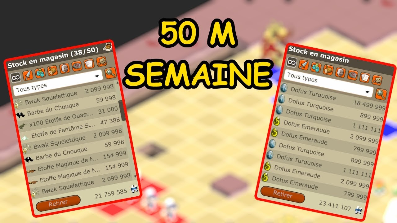50 Millions de KAMAS recap d'une semaine FARM - DOFUS RETRO