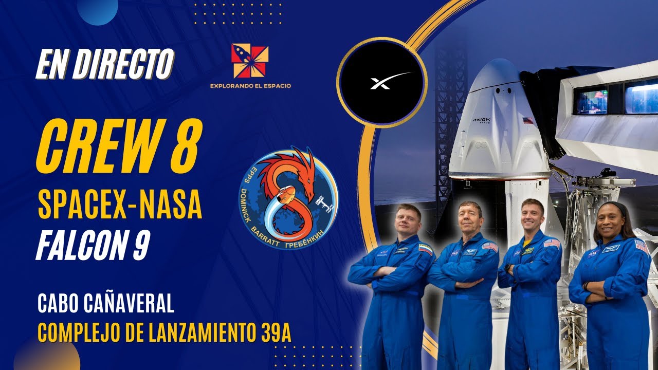 Lanzamiento de la misión Crew 8 en un Falcon 9 de SpaceX directamente desde Cabo Cañaveral