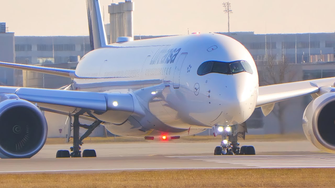 BEAUTIFUL AIRBUS A350 - LUFTHANSA Takeoff at Munich Airport