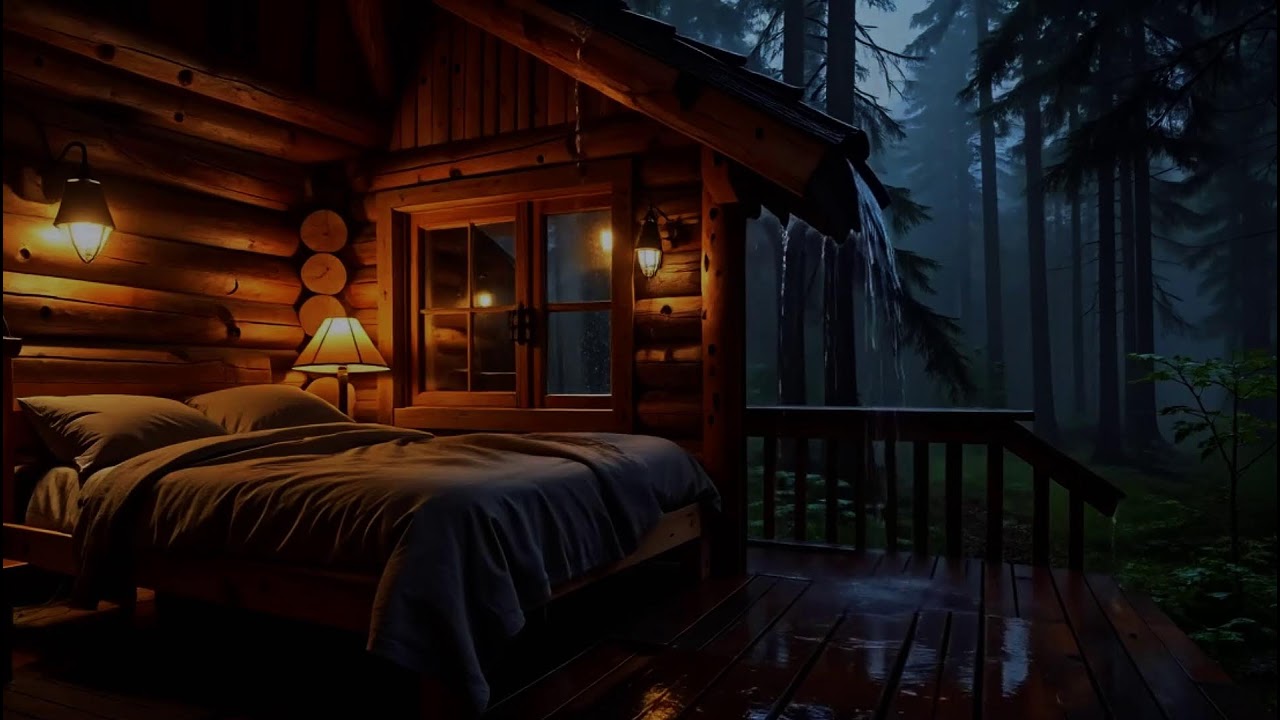 Peaceful Midnight Rainfall on Tin Roof with Soft Thunder | Cozy ASMR Sounds for Calm Focus