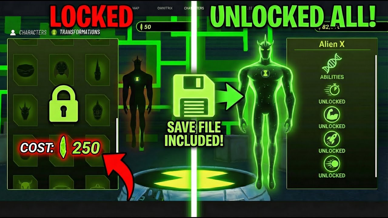 How to UNLOCK ALL ALIENS in Ben 10 Galvan v18.1! (Save File + Unlimited Crystals)
