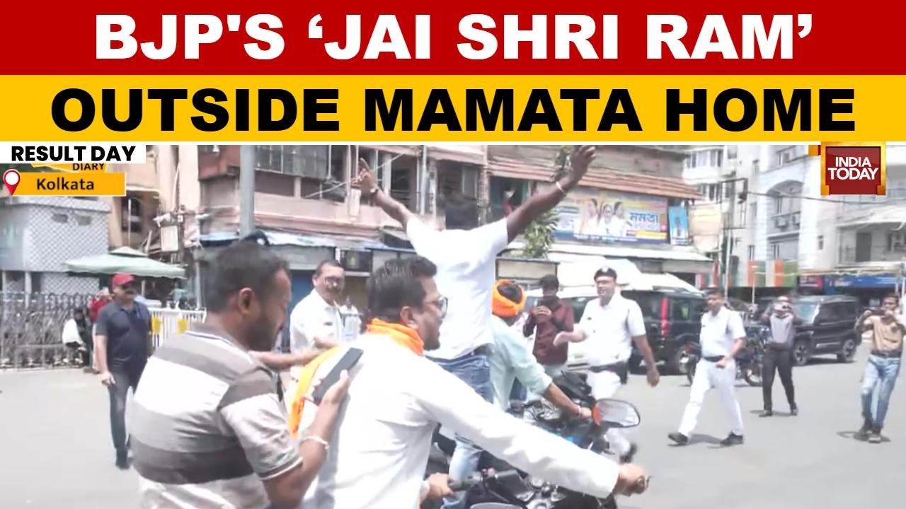 Bengal Results: BJP Supporters Chant &lsquo;Jai Shri Ram&rsquo; Outside Mamata Banerjee&rsquo;s Residence| West Bengal