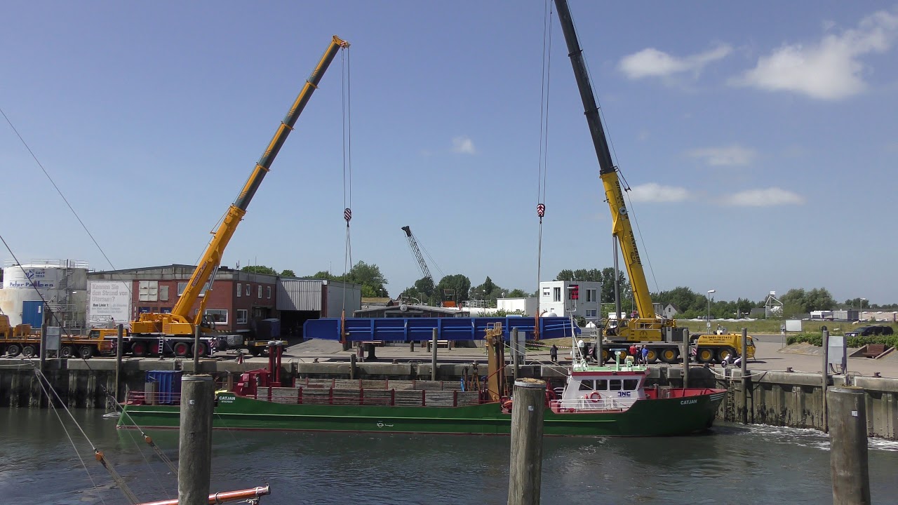 2018 06 05 Wyk auf Föhr  Brücke 1 kommt auf Föhr an ( in 4K )