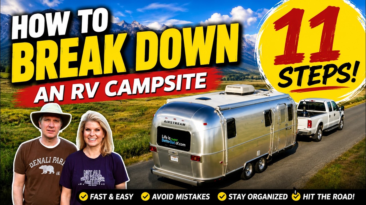 For Beginners: HOW TO BREAK DOWN AN RV CAMPSITE -- 11 STEPS!
