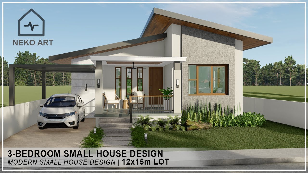 EP- 62 | 3 BEDROOM MODERN BUNGALOW HOUSE (12 x15m lot ) | Modern Small House Design | NEKO ART