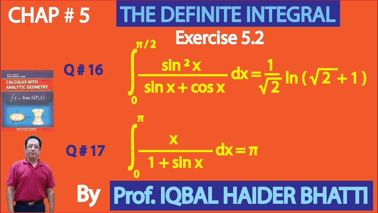 Ch# 5|The Definite Integral |Ex 5.2 Q 16 and 17 |Calculus & Analytic Geometry by SM Yusuf Lec 8