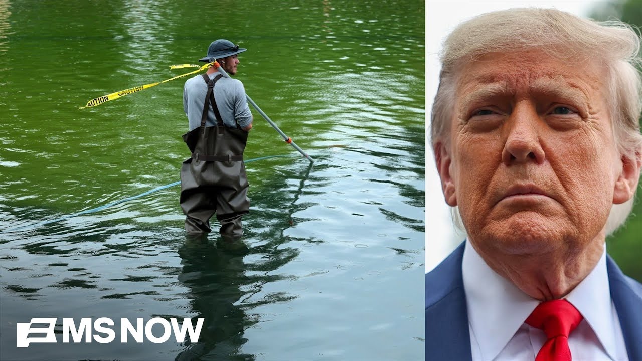 Trump, without evidence, blames vandals after reflecting pool renovations go awry