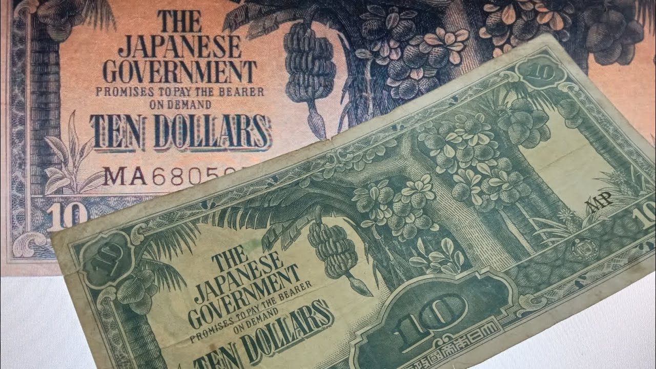 Duit lama - Duit pokok pisang Jepun malaya era perang dunia ke2 /10 dollar JIM 1941-1945.