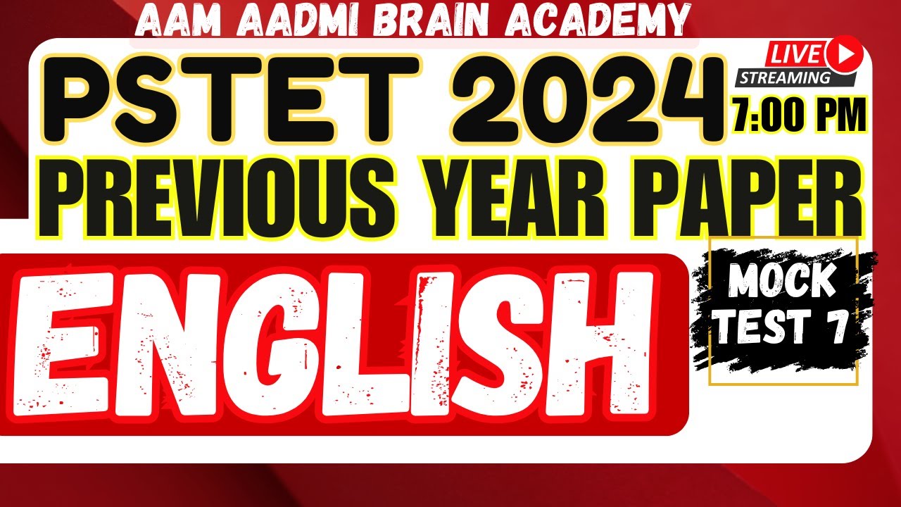 PSTET 2024 ENGLISH  | PSTET Paper preparation | PREVIOUS YEAR QUESTIONS |PSTET ENGLISH |