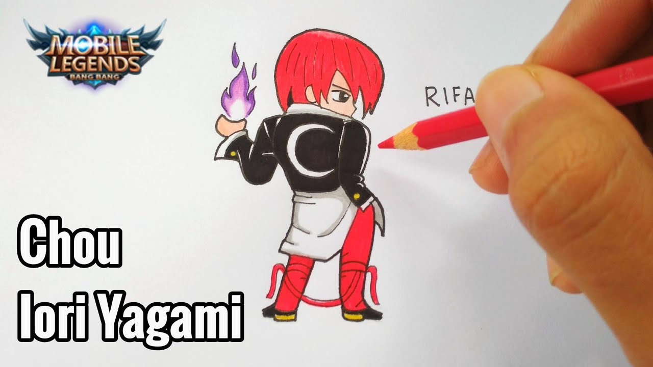 Cara Menggambar Chou Iori Yagami Chibi Mobile Legends | How to draw Chou Iori Yagami