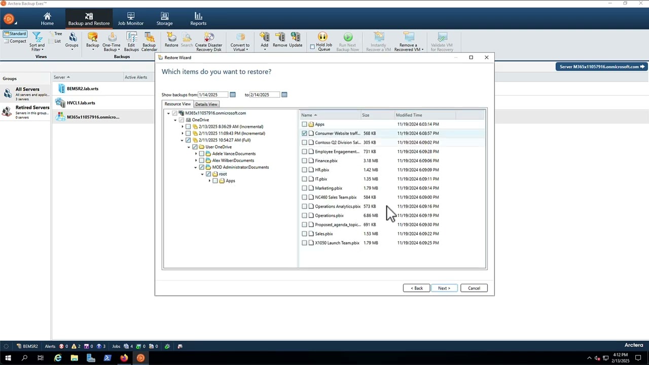 How to Restore Microsoft OneDrive Data with Backup Exec