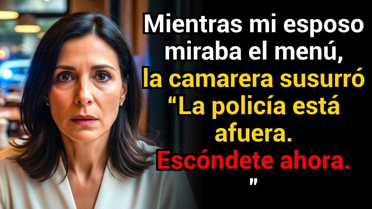 Mientras mi esposo veía el menú, la mesera susurró: “La policía está afuera”