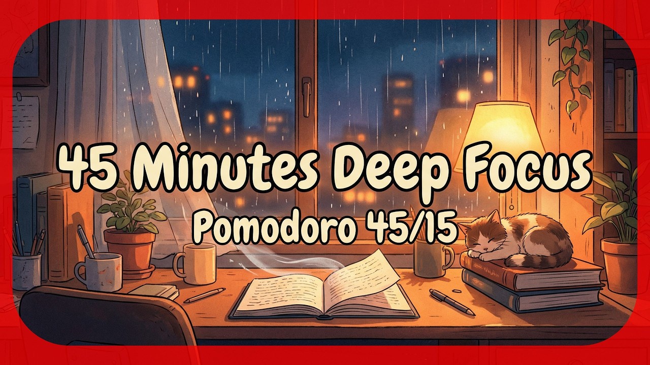 45 Minutes Deep Focus | Classic Lofi Piano (Pomodoro 45/15) 🍃