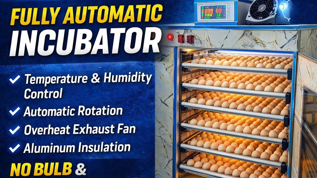 5 Tray Fully Automatic 500 Egg Incubator | No Bulb | Imported Heater | Best Hatch Results